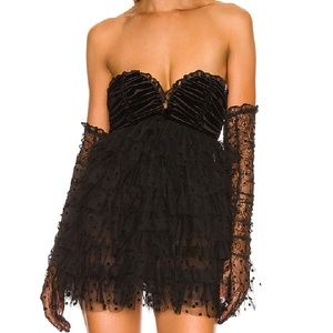 Jourdan Off the Shoulder Mini Dress with Gloves Size L